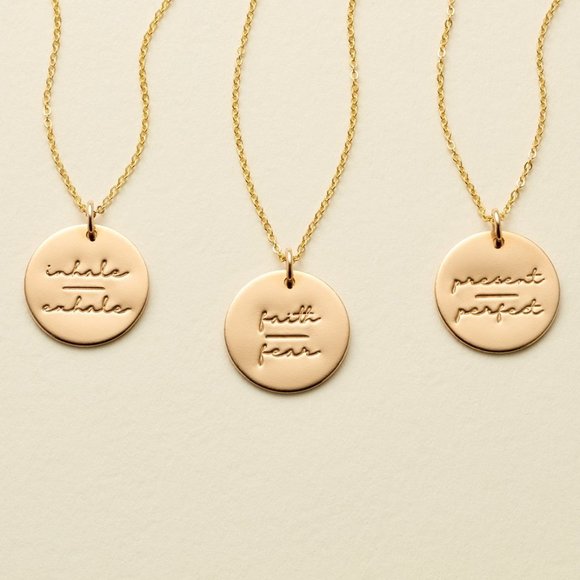 Inner Peace Mantra Minimalist Pendant Necklace - Picture 7 of 16